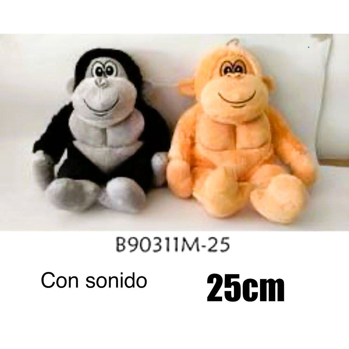 GENERICO - muñeco de gorila de 25 cm color crema