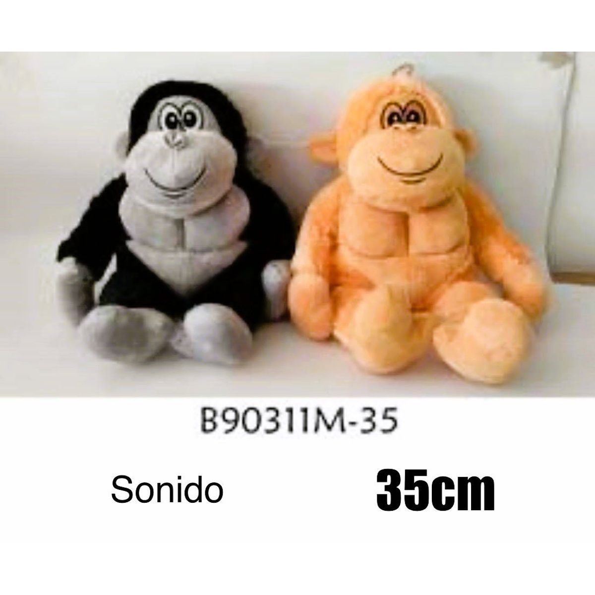 GENERICO - muñeco de peluche gorila color negro de 35 cm
