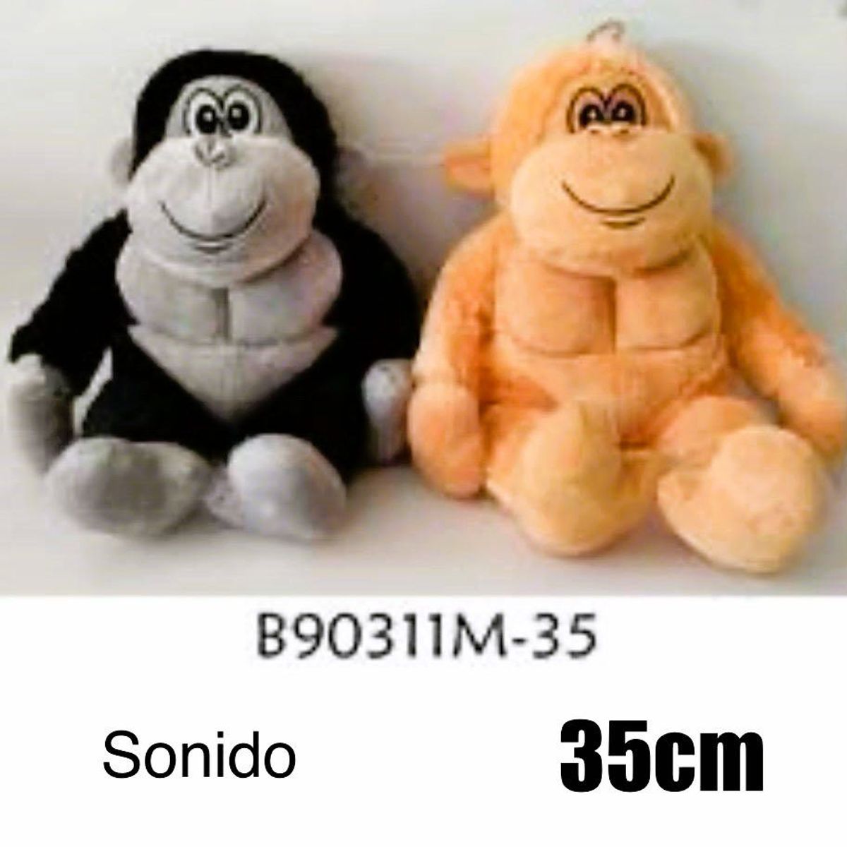 GENERICO - muñeco de peluche gorila color negro de 35 cm