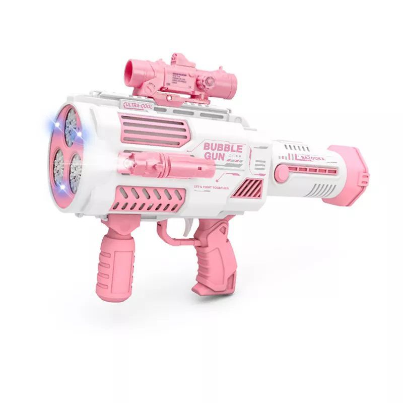 GENERICO - BAZOOKA DE BURBUJAS DE FLUJO CONTINUO - RECARGABLE ROSADO