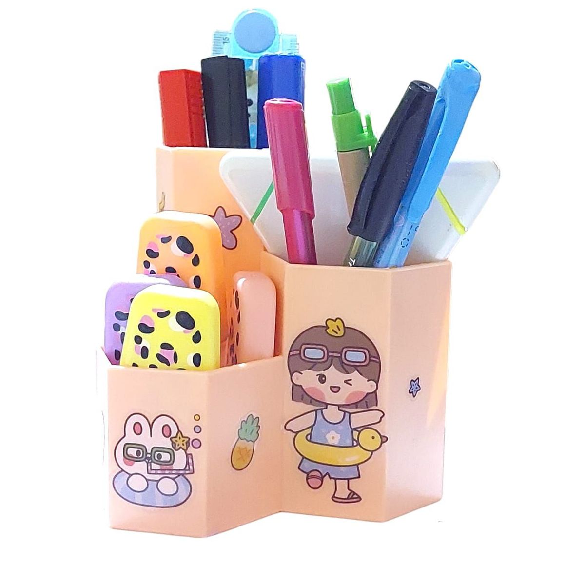 GENERICO - Organizador Kawaii con 3 compartimientos