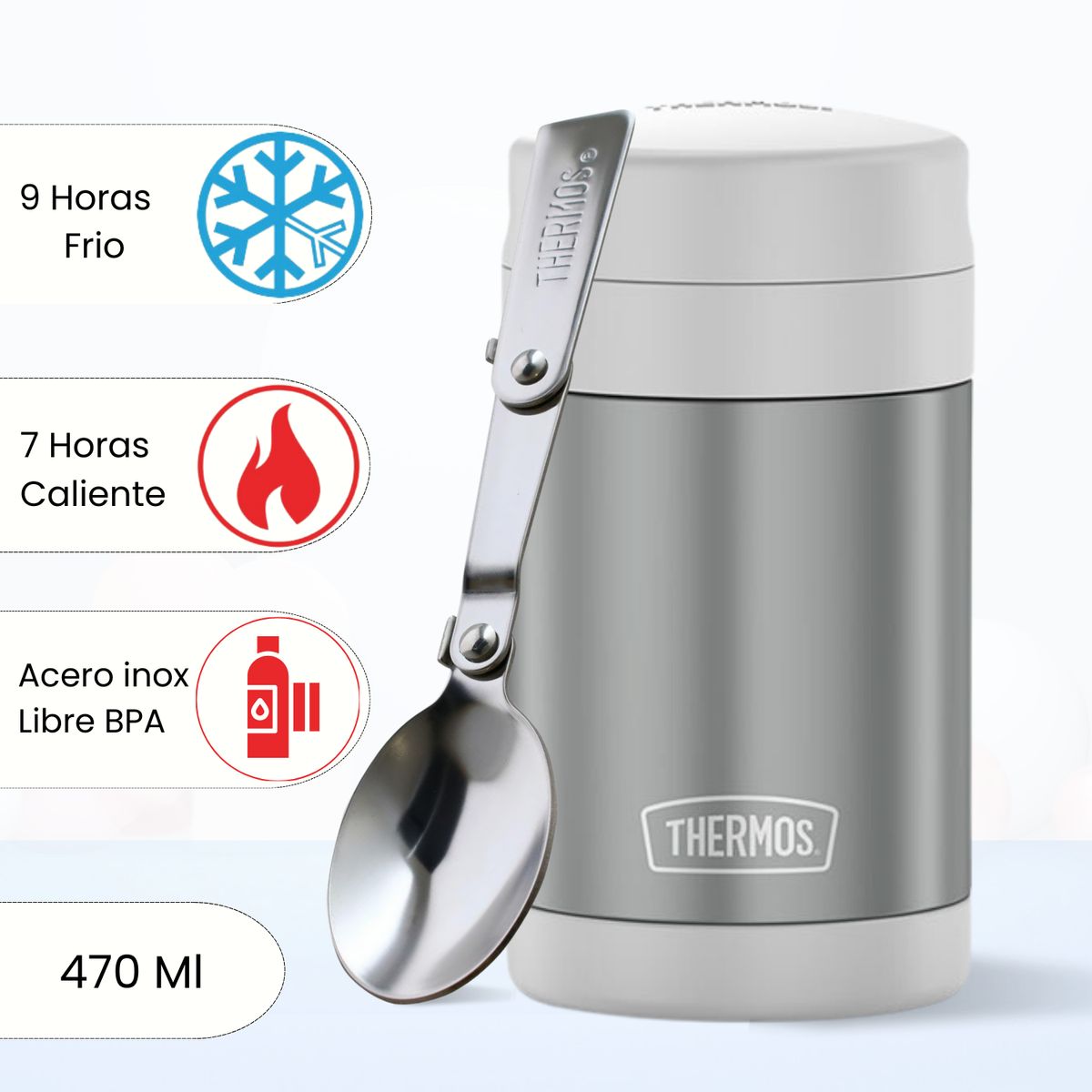 THERMOS - Termo de Comida para Niños FOOD 470 Ml Gris
