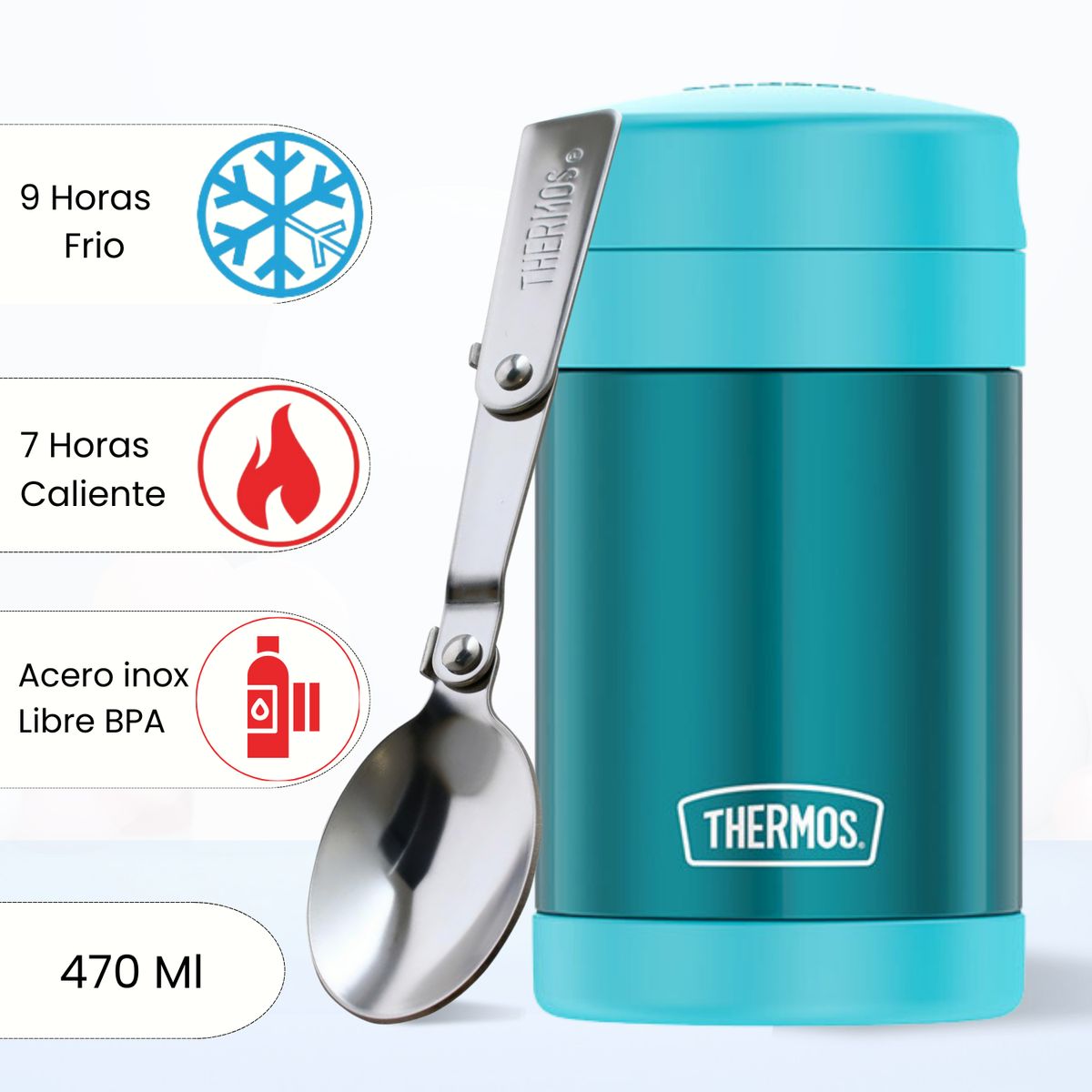 THERMOS - Termo de Comida para Niños FOOD 470 Ml Turquesa