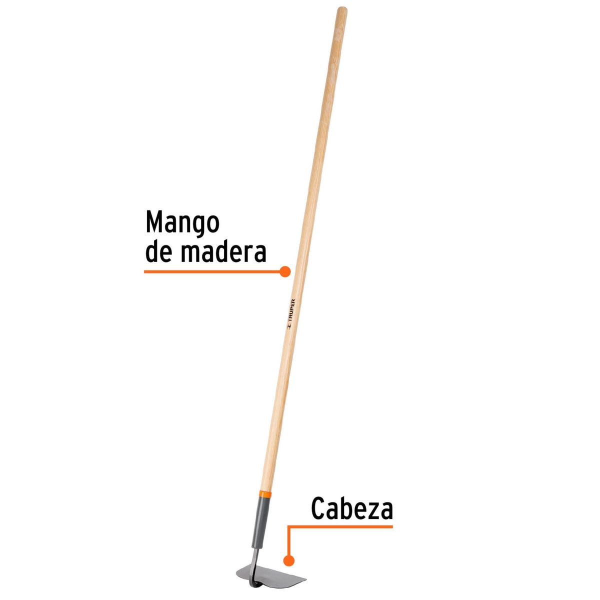 TRUPER - Azadón jardinero  lampa de cultivo, mango 54", Truper