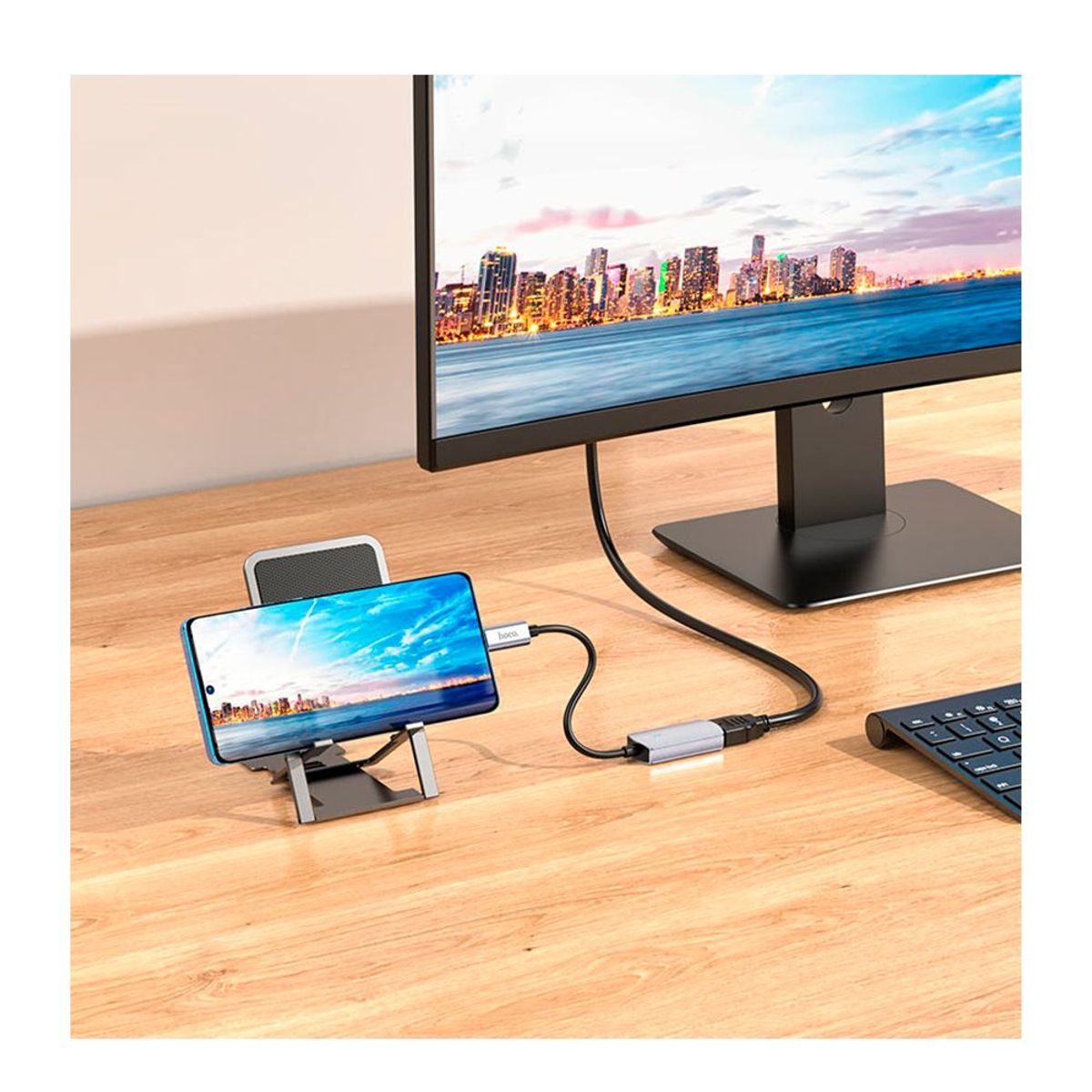 GENERICO - Cable Adaptador USB Tipo C a HDMI - Convertidor HOCO USB 4K 30Hz PC