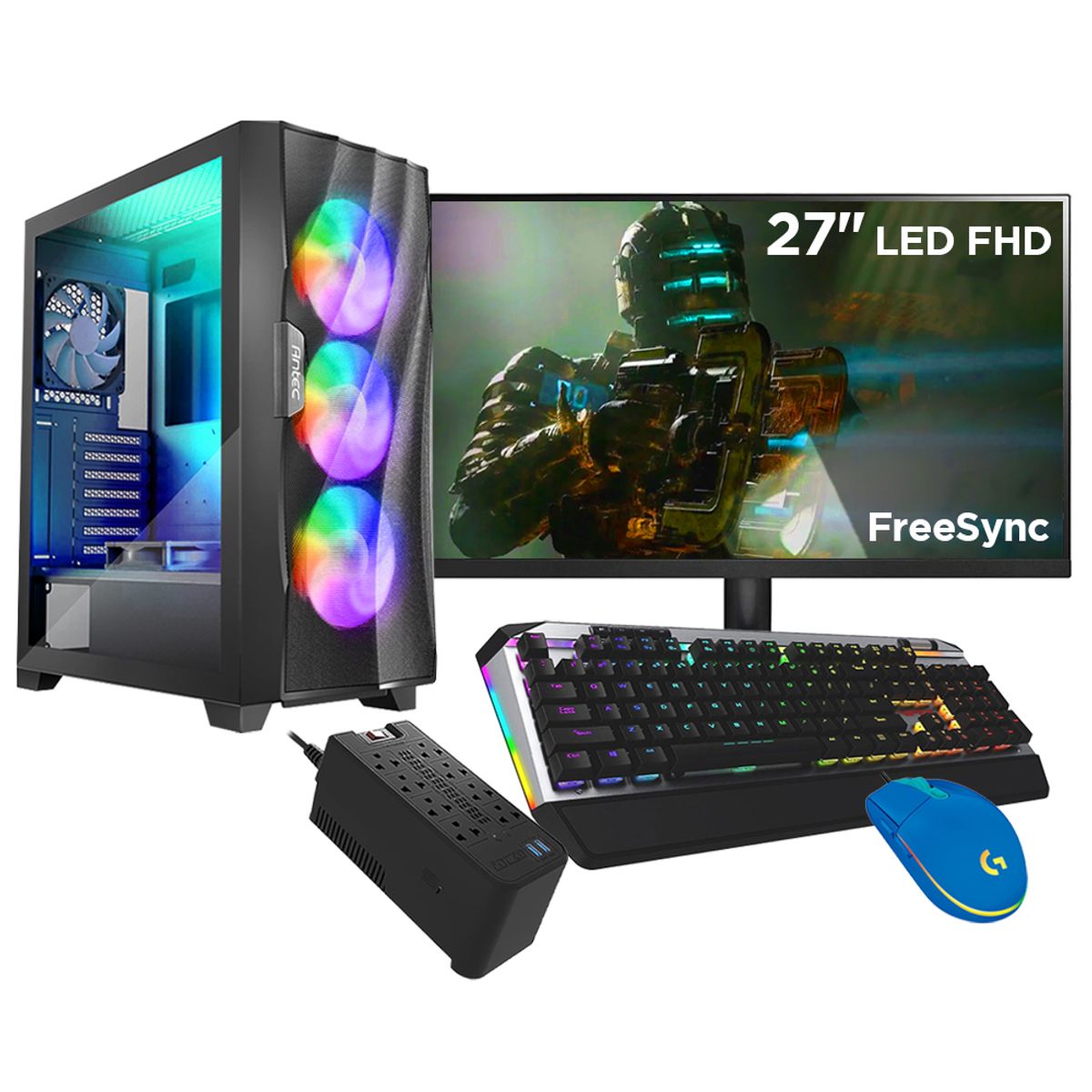 INTEL - Computadora Pc Gamer Core i7 14700 32GB 1TB RTX 3050 8GB MONITOR 27" FULL HD