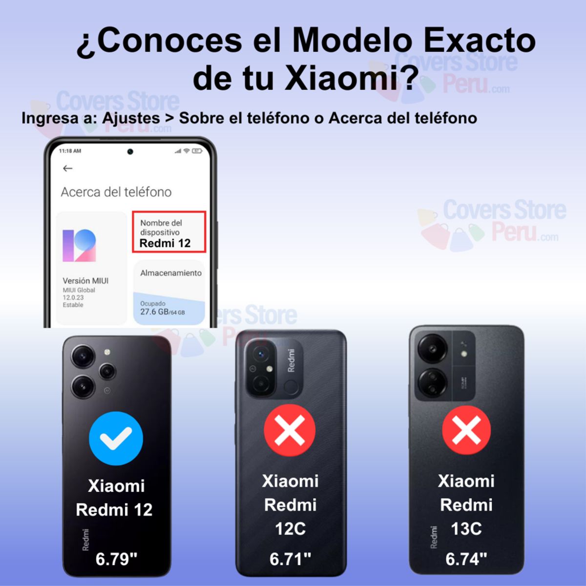 GENERICO - Funda Case para Xiaomi Redmi 12 con Anillo Metálico Antishock Negro