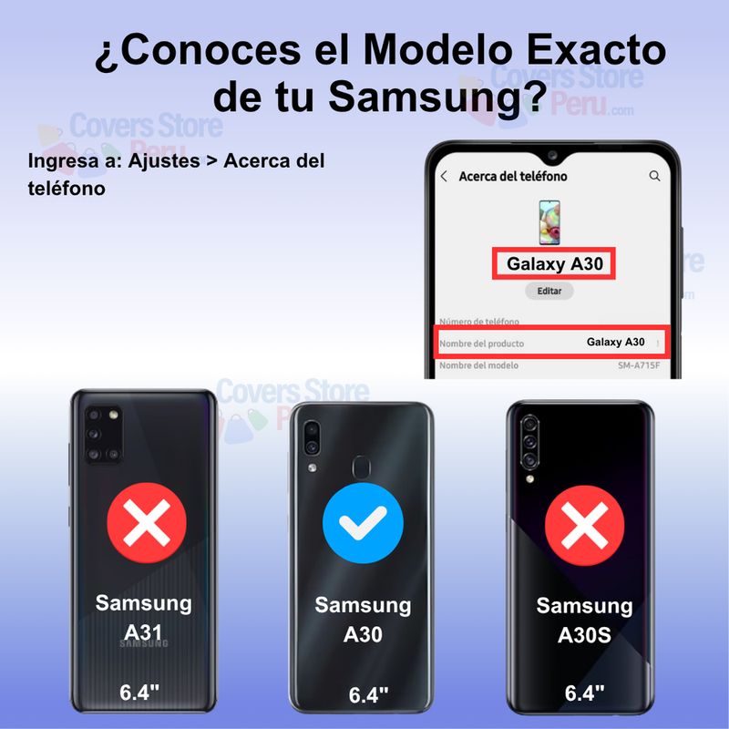 GENERICO - Funda para Samsung A30 con Anillo Metálico Antishock Azul Resistente