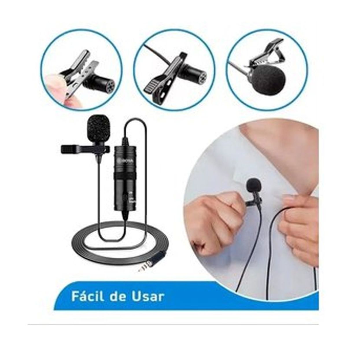 BOYA - Micrófono Condensador Omnidireccional - Solapa Balita Lavalier