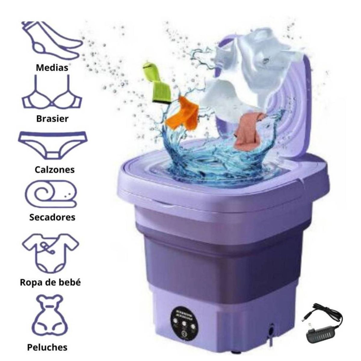 GENERICO - Mini Lavadora de Ropa Portátil Compacto Plegable