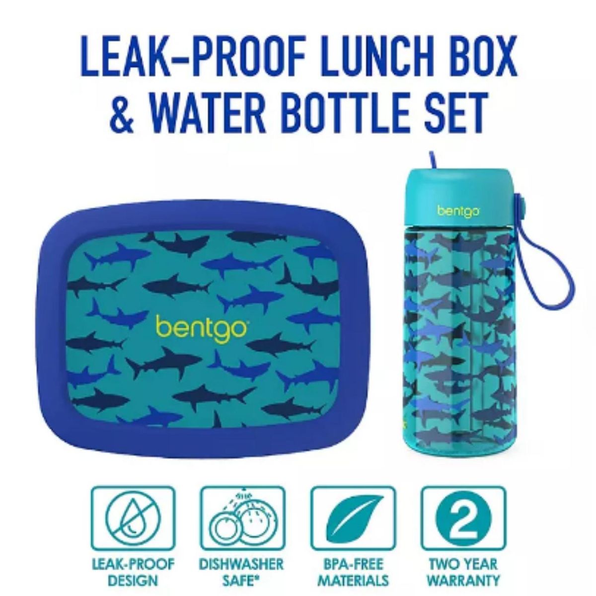 BENTGO - Set Tomatodo y Lonchera Bentgo Kids - Tiburones