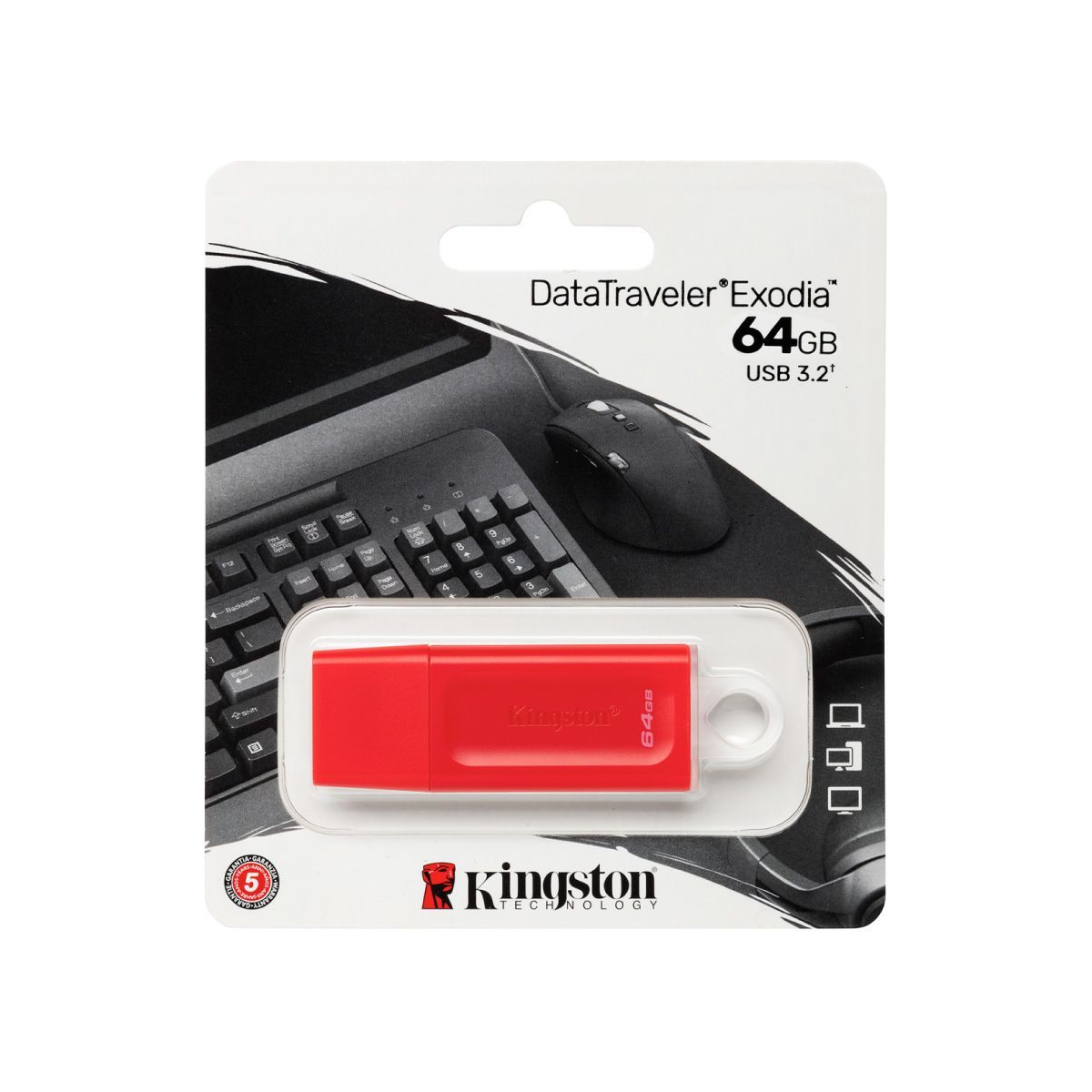KINGSTON - Memoria USB Kingston DataTraveler Exodia 64GB Rojo