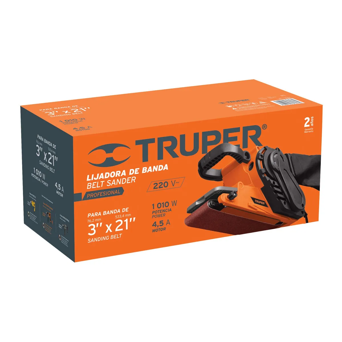 TRUPER - Lijadora de banda, Profesional 1,010 W