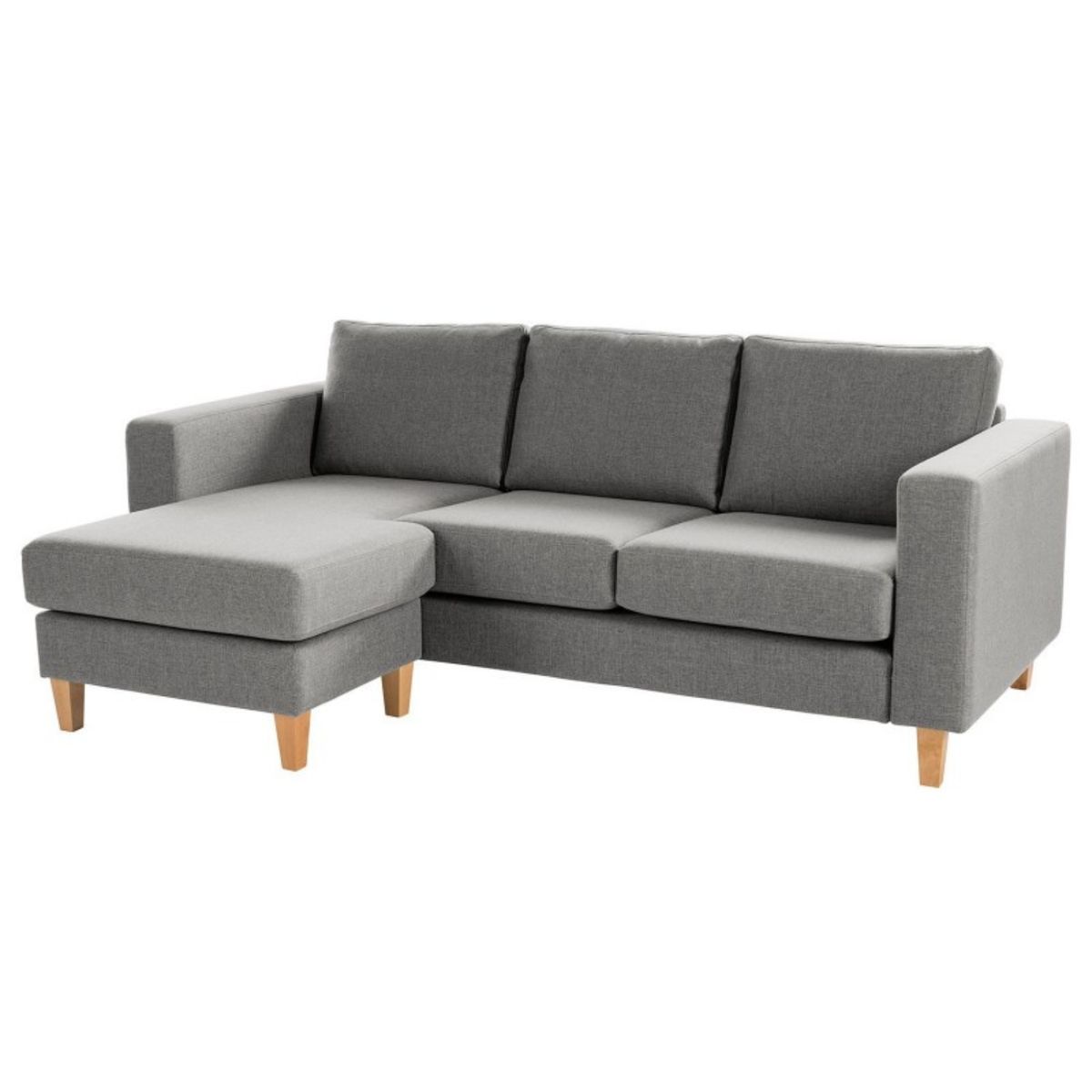 GENERICO - Sofá 3 Cuerpos Ginebra - Gris Claro + Banqueta de regalo