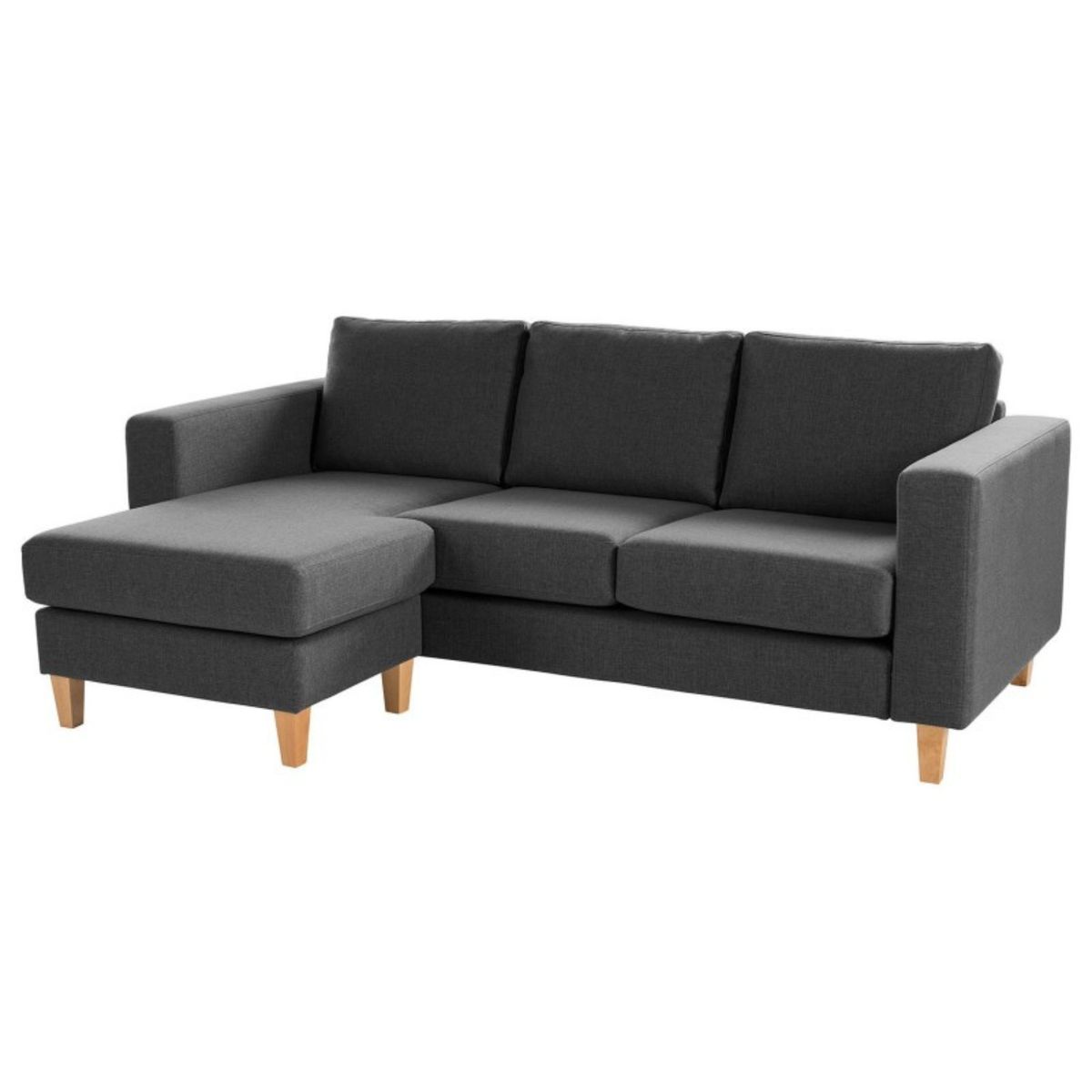 GENERICO - Sofá 3 Cuerpos Ginebra - Gris Oscuro + Banqueta de regalo