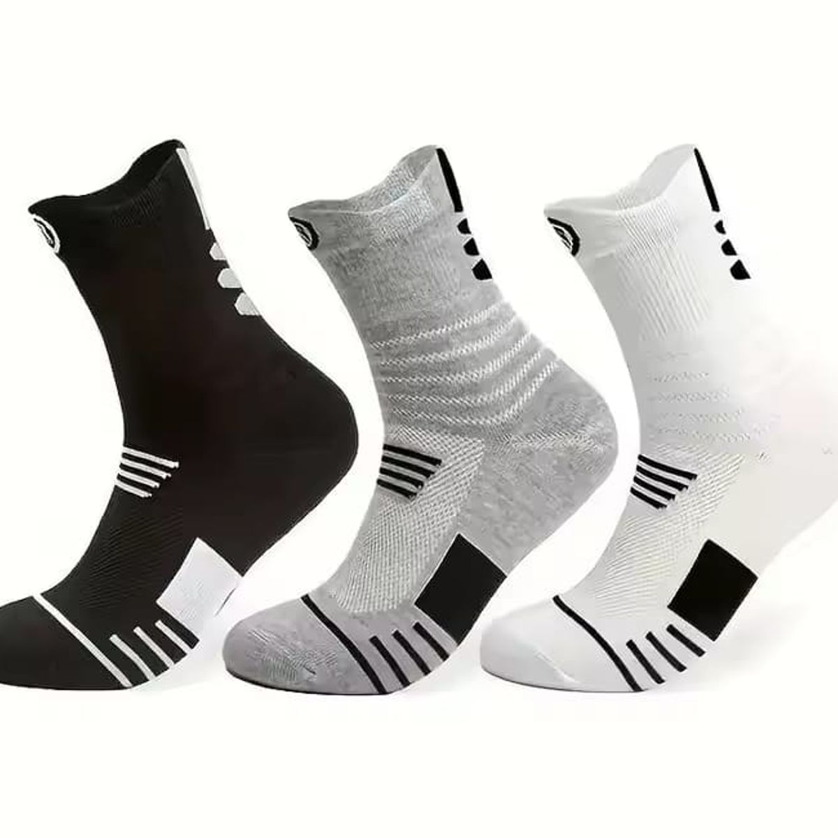 GENERICO - Medias Deportivas Cortas Talla Grande 3 pares surtidos