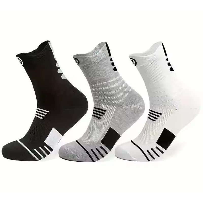 GENERICO - Medias Deportivas Cortas Talla Grande 3 pares surtidos