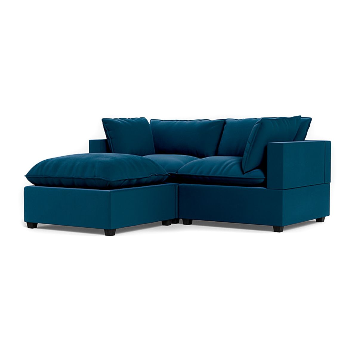 GENERICO - Sofa 2 cuerpos Rennes - Azul + Banqueta de regalo