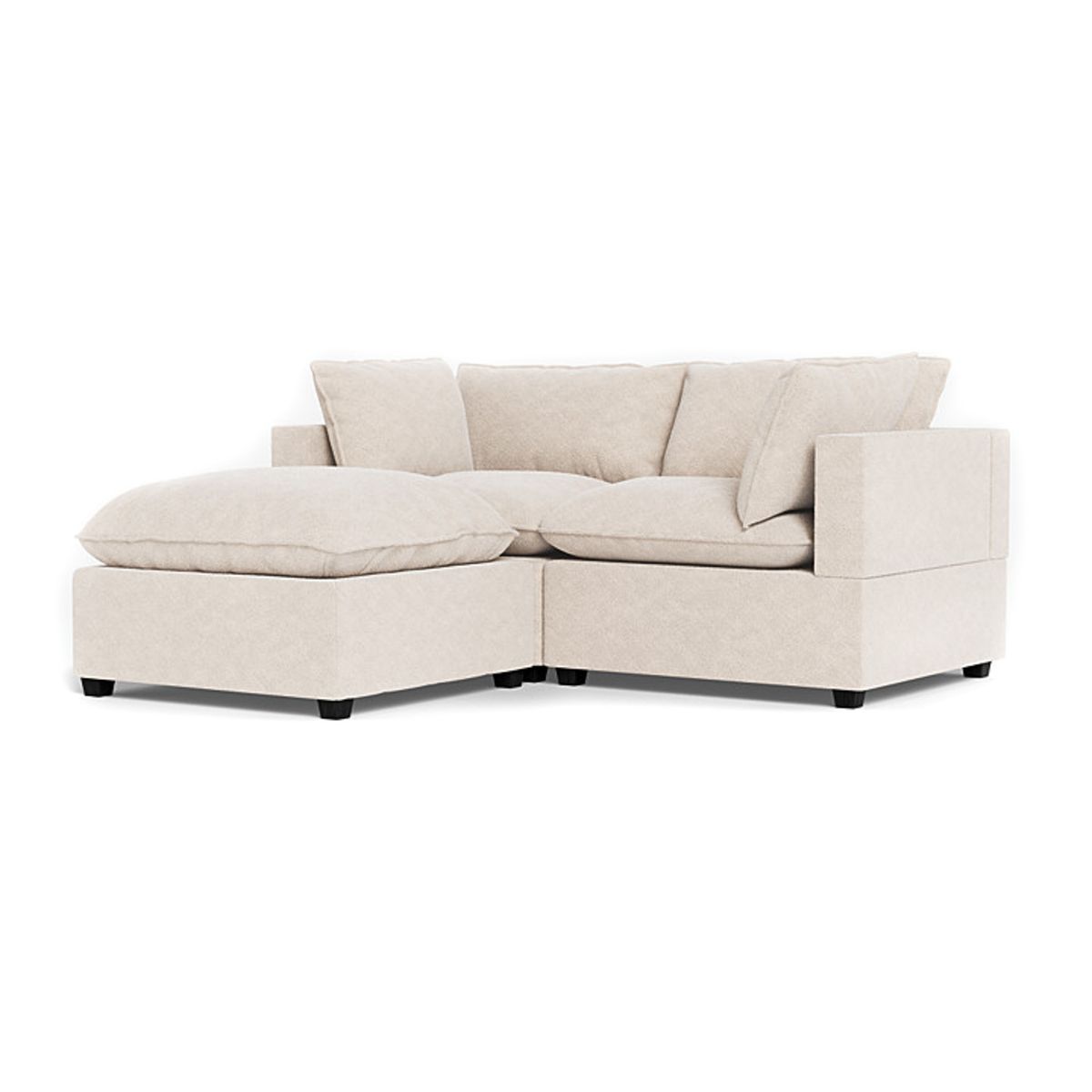 GENERICO - Sofa 2 cuerpos Rennes - Blanco + Banqueta de regalo