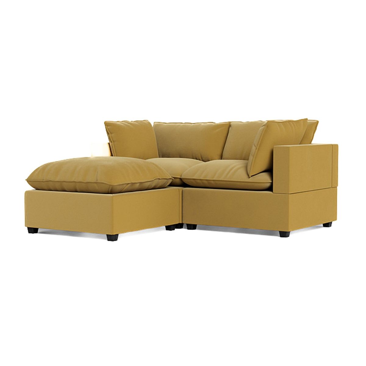 GENERICO - Sofa 2 cuerpos Rennes - Mostaza + Banqueta de regalo