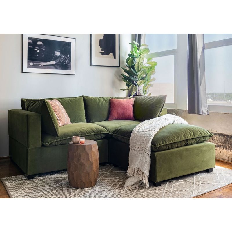 GENERICO - Sofa 2 cuerpos Rennes - Verde + Banqueta de regalo