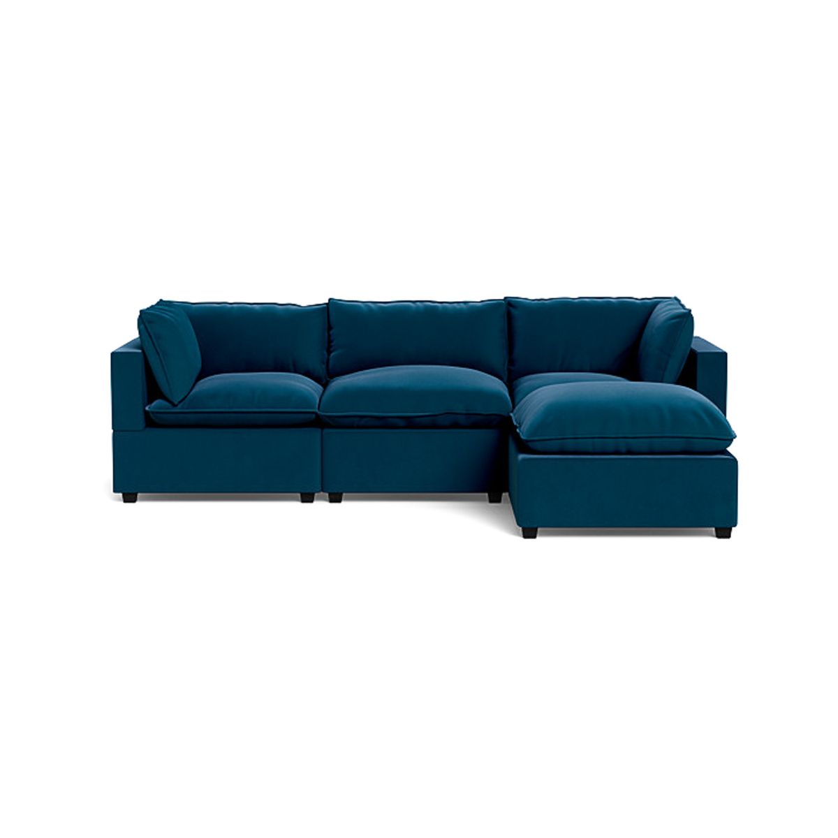 GENERICO - Sofa 3 Cuerpos Rennes + Banqueta de regalo - Azul