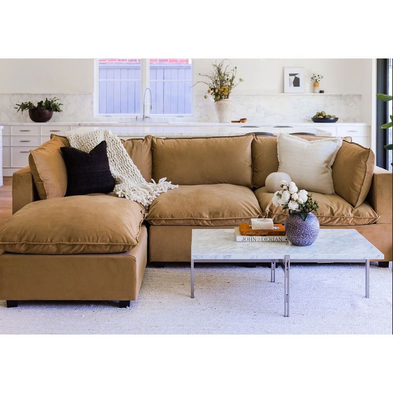 GENERICO - Sofa 3 Cuerpos Rennes + Banqueta de regalo - Canela