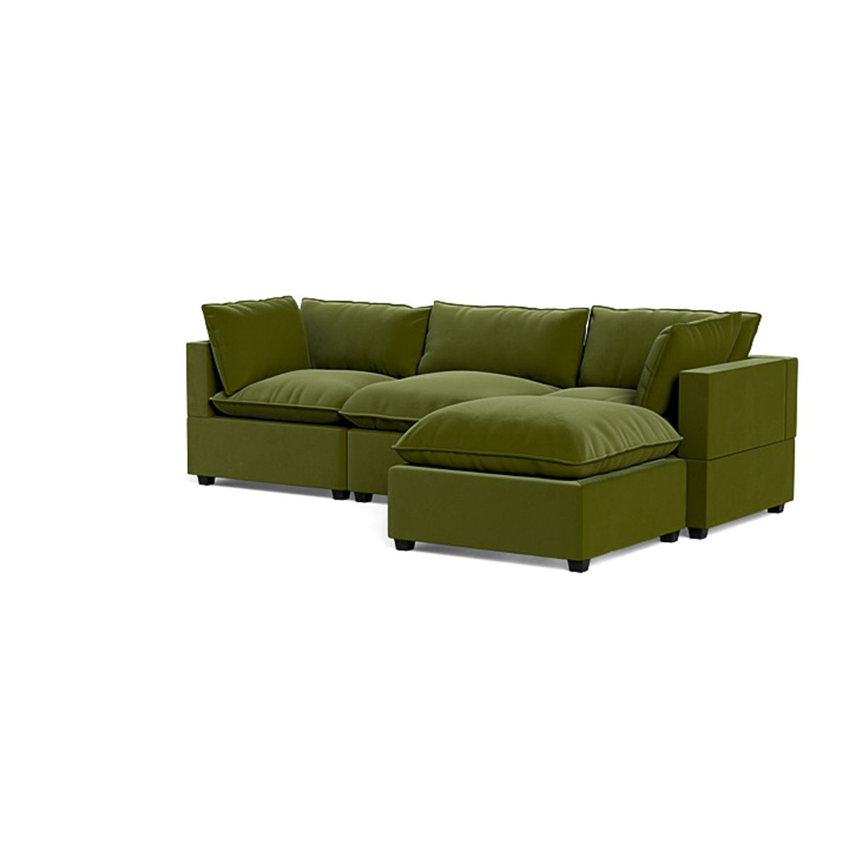GENERICO - Sofa 3 Cuerpos Rennes + Banqueta de regalo - Verde