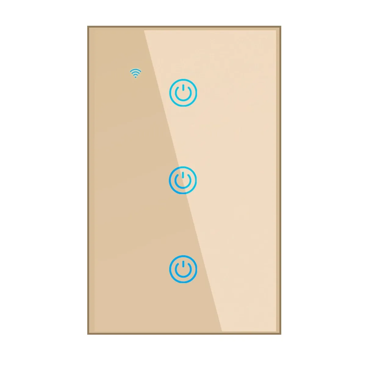 OEM - Interruptor Inteligente Wifi Táctil 3 Botones Con/Sin Neutro Dorado
