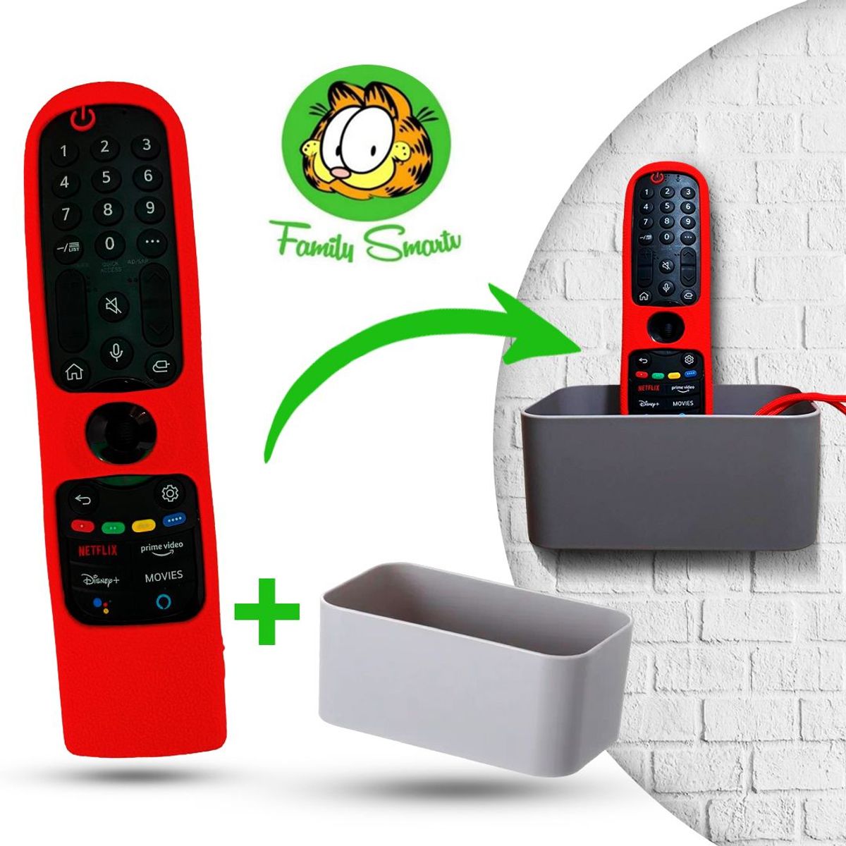 LG - Funda para Magic Remote LG 2021 Silicona / Rojo + Soporte