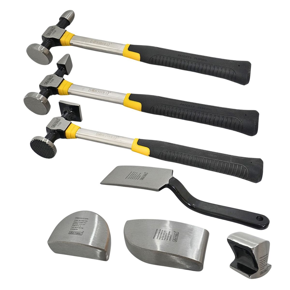 UYUSTOOLS - MARTILLO PLANCHADOR REPARADOR DE AUTO JUEGO 7 PIEZAS