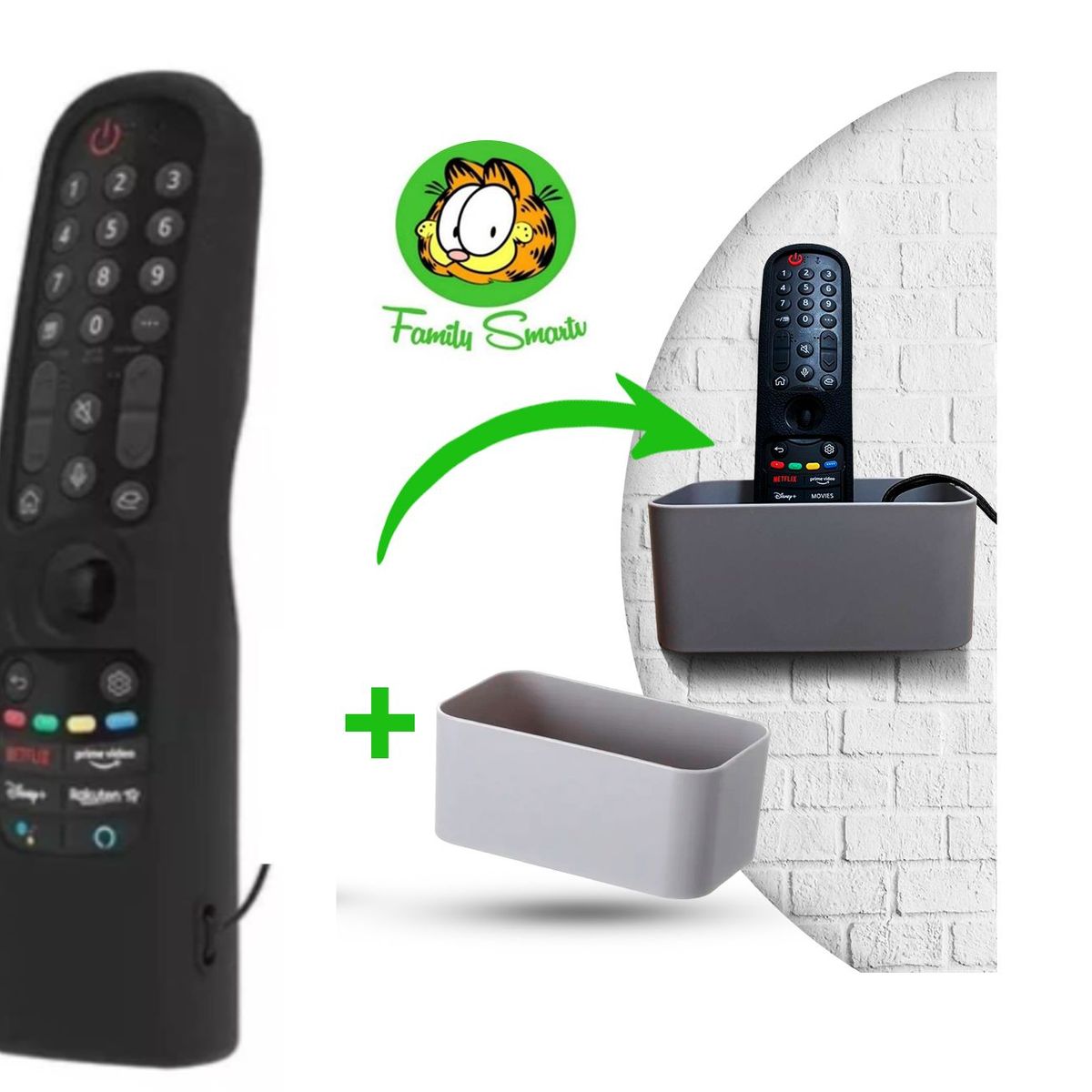 LG - Funda para Magic Remote LG 2022 Silicona / Negro + Soporte