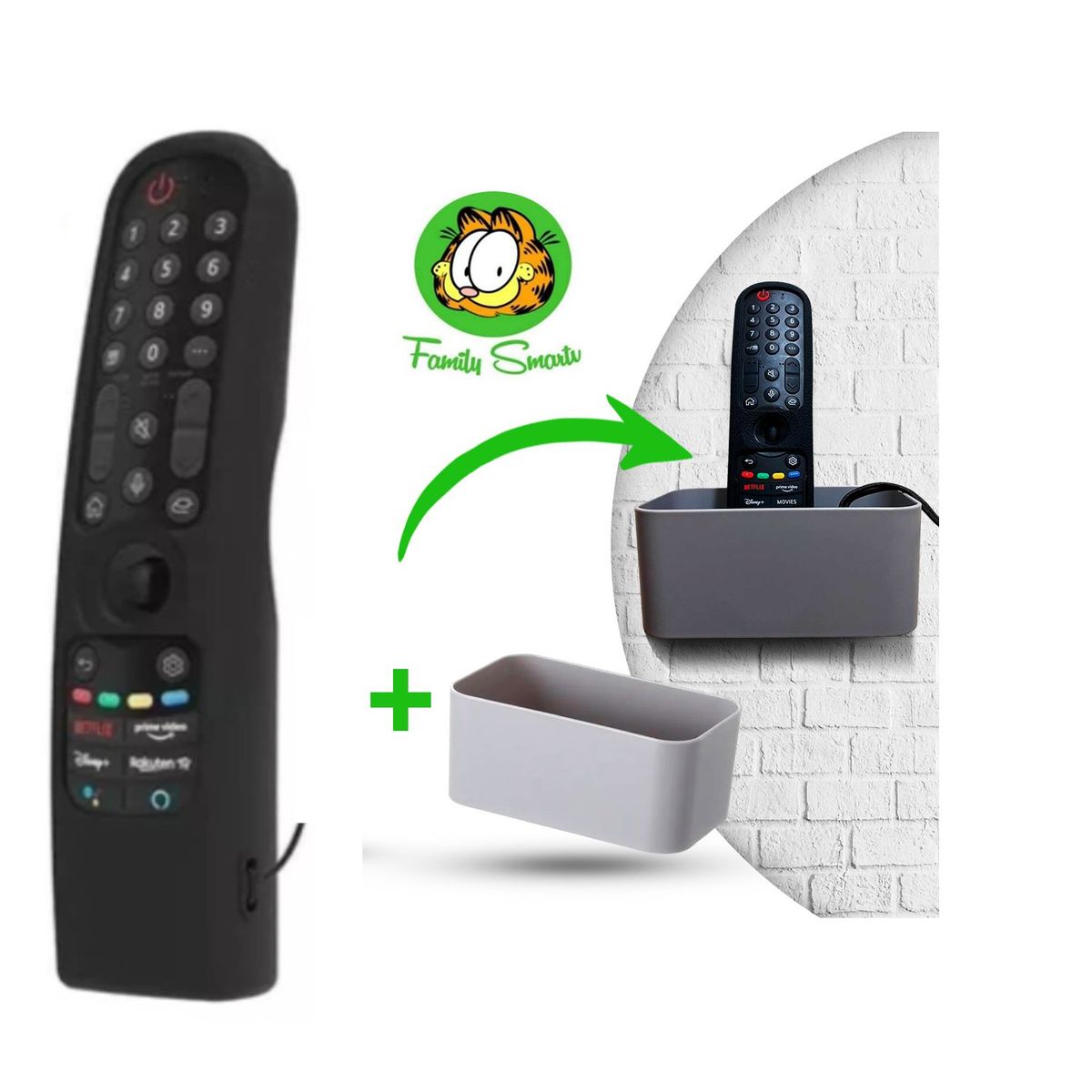 LG - Funda para Magic Remote LG 2021 Silicona / Negro + Soporte