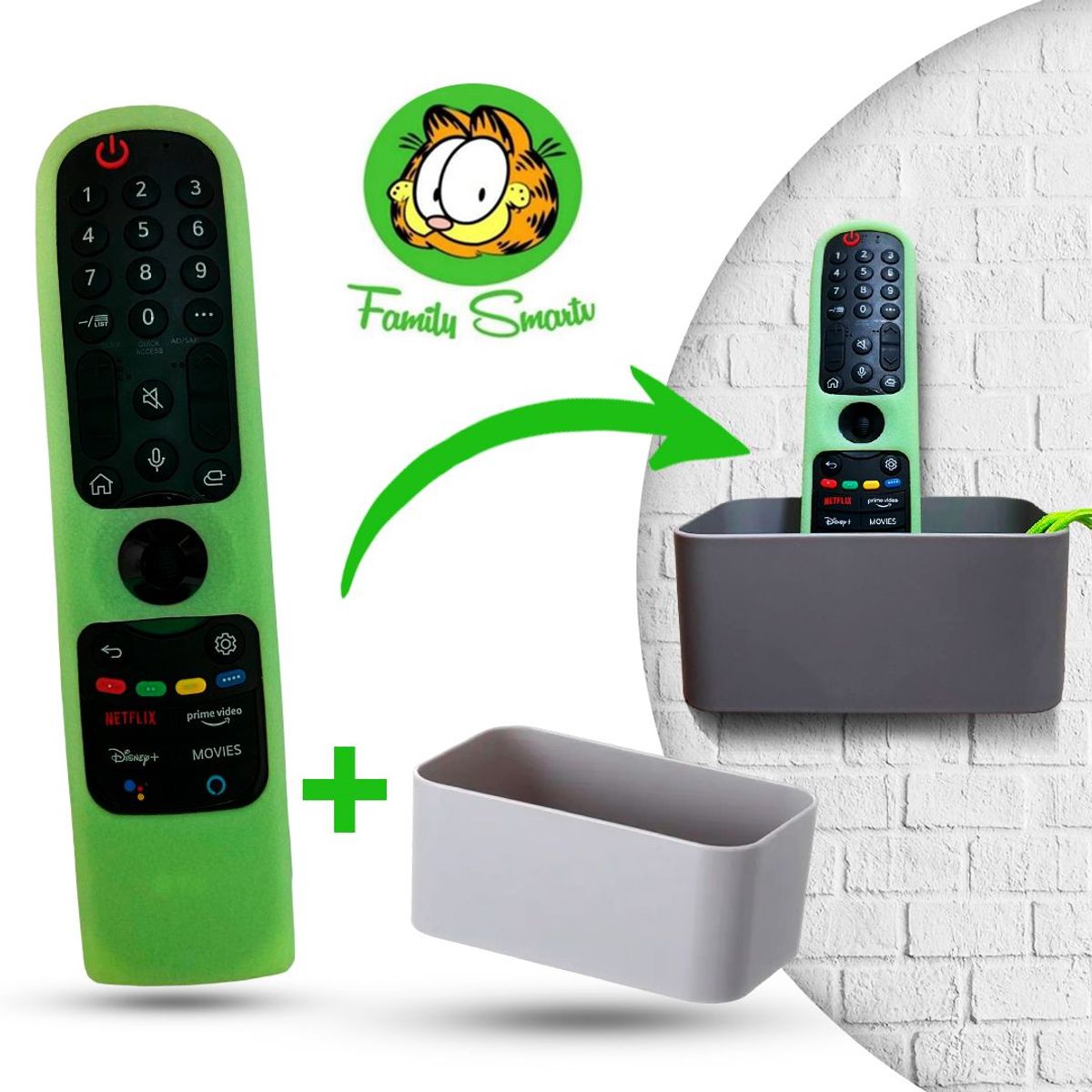LG - Funda para Magic Remote LG 2022 Silicona / Verde + Soporte