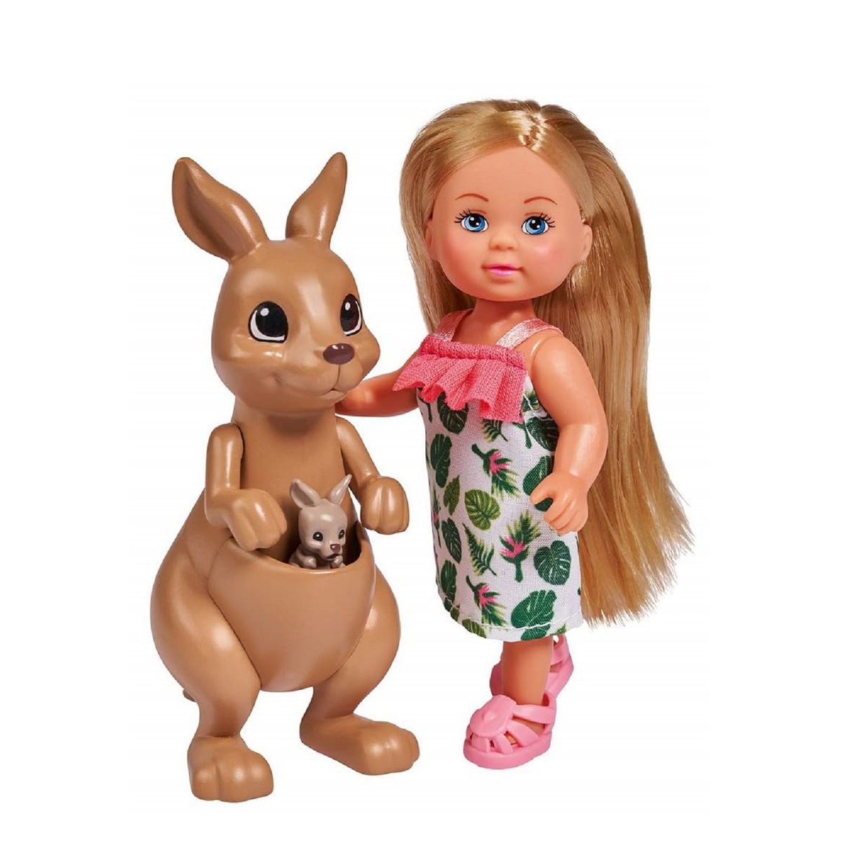 EVI LOVE - Juguete Muñeca Evi Love con Mamá y Bebé Canguro