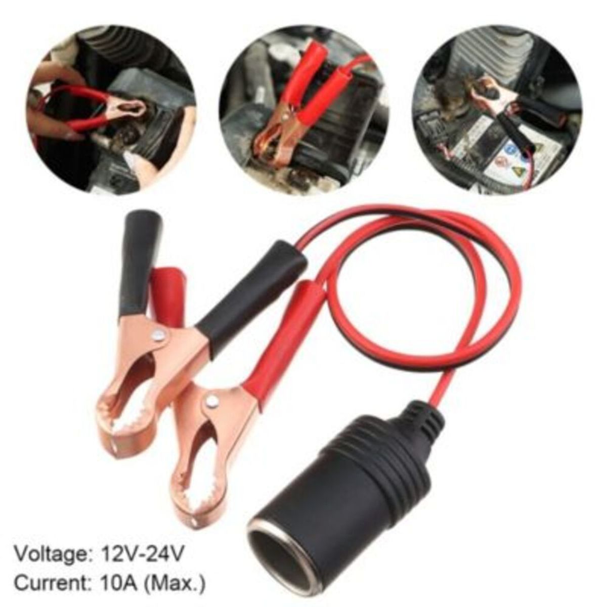 OEM - Conector Hembra Cigarrera Con Pinzas Cocodrilo 12v