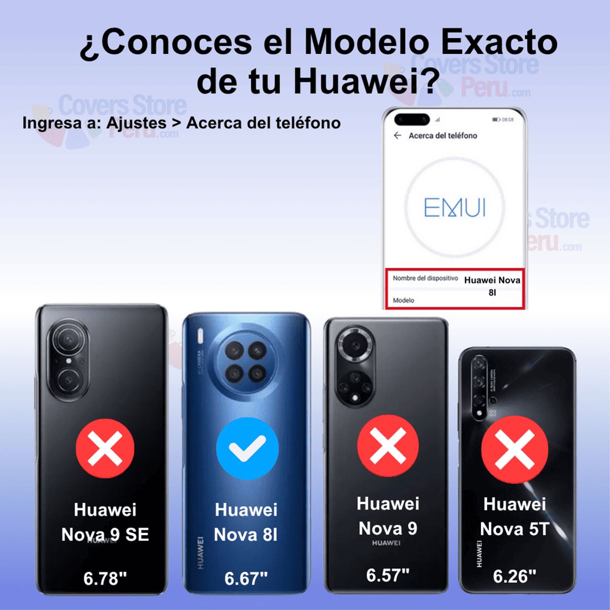 GENERICO - Funda de Huawei Nova 8i con Anillo Metálico Antishock Azul Resistente