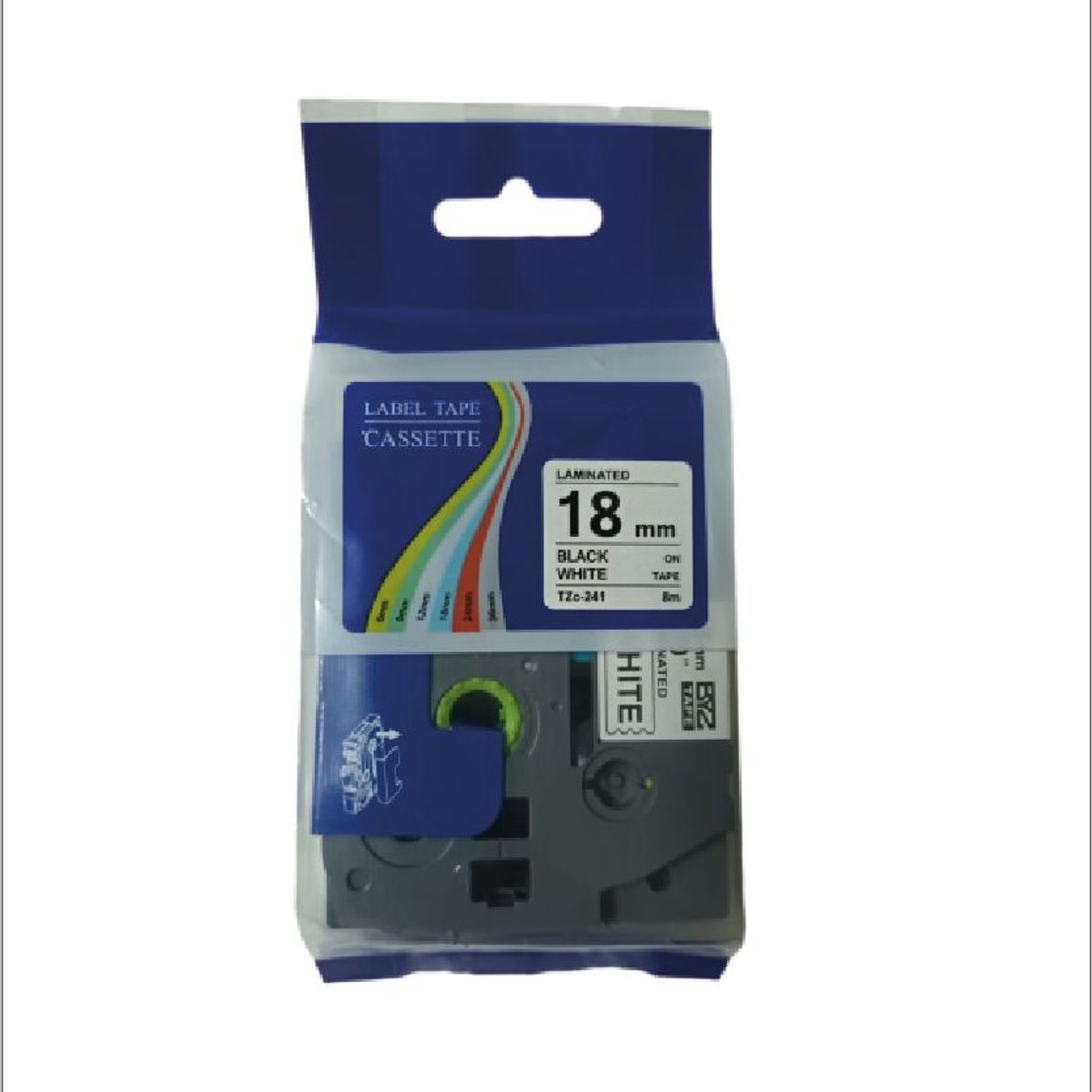 GENERICO - Cinta Laminada Brother TZc-241 18mm x 8m Black White