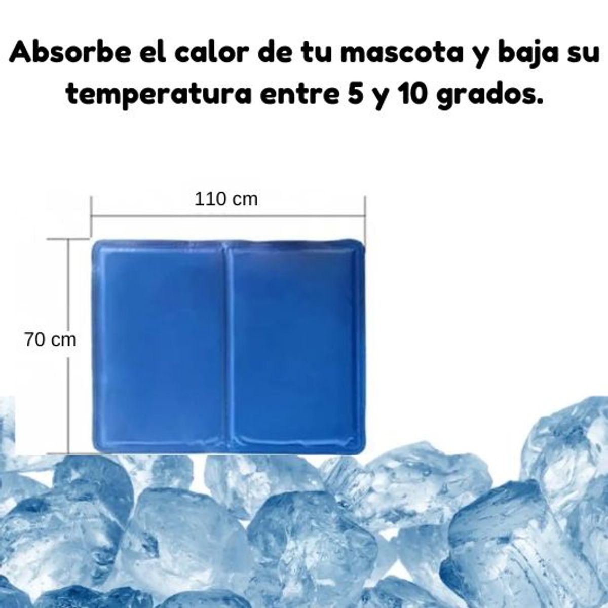 GENERICO - Colchoneta refrigerante XXL 110X70CM Pet Cool Mat Azul