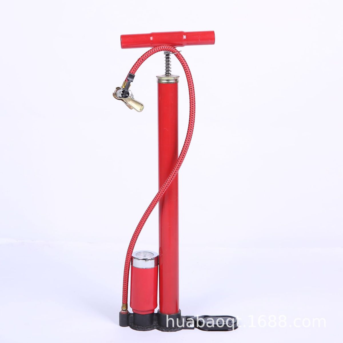 GENERICO - INFLADOR MANUAL DE ACERO  VAROMETRO