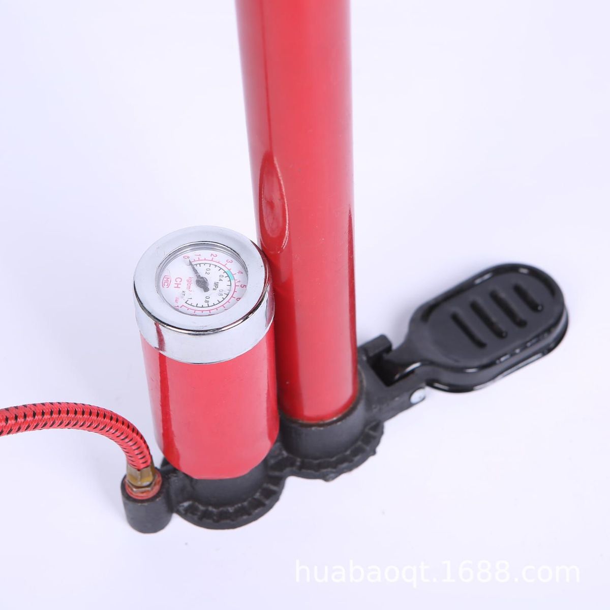 GENERICO - INFLADOR MANUAL DE ACERO  VAROMETRO