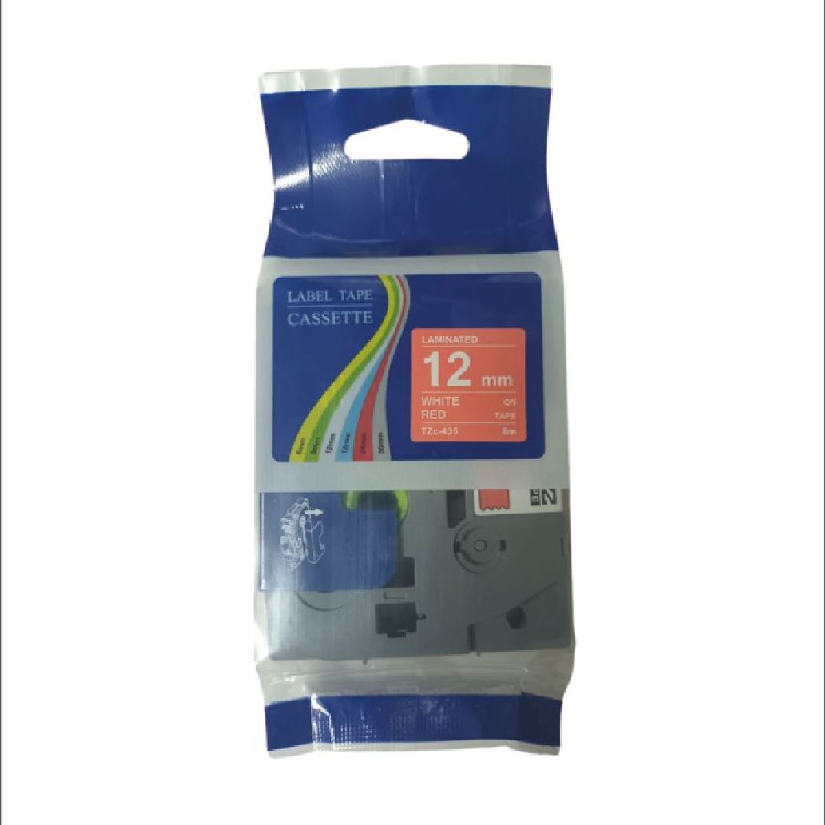 GENERICO - Cinta laminada para rotulador brother 12mm TZc-435 WHITE RED