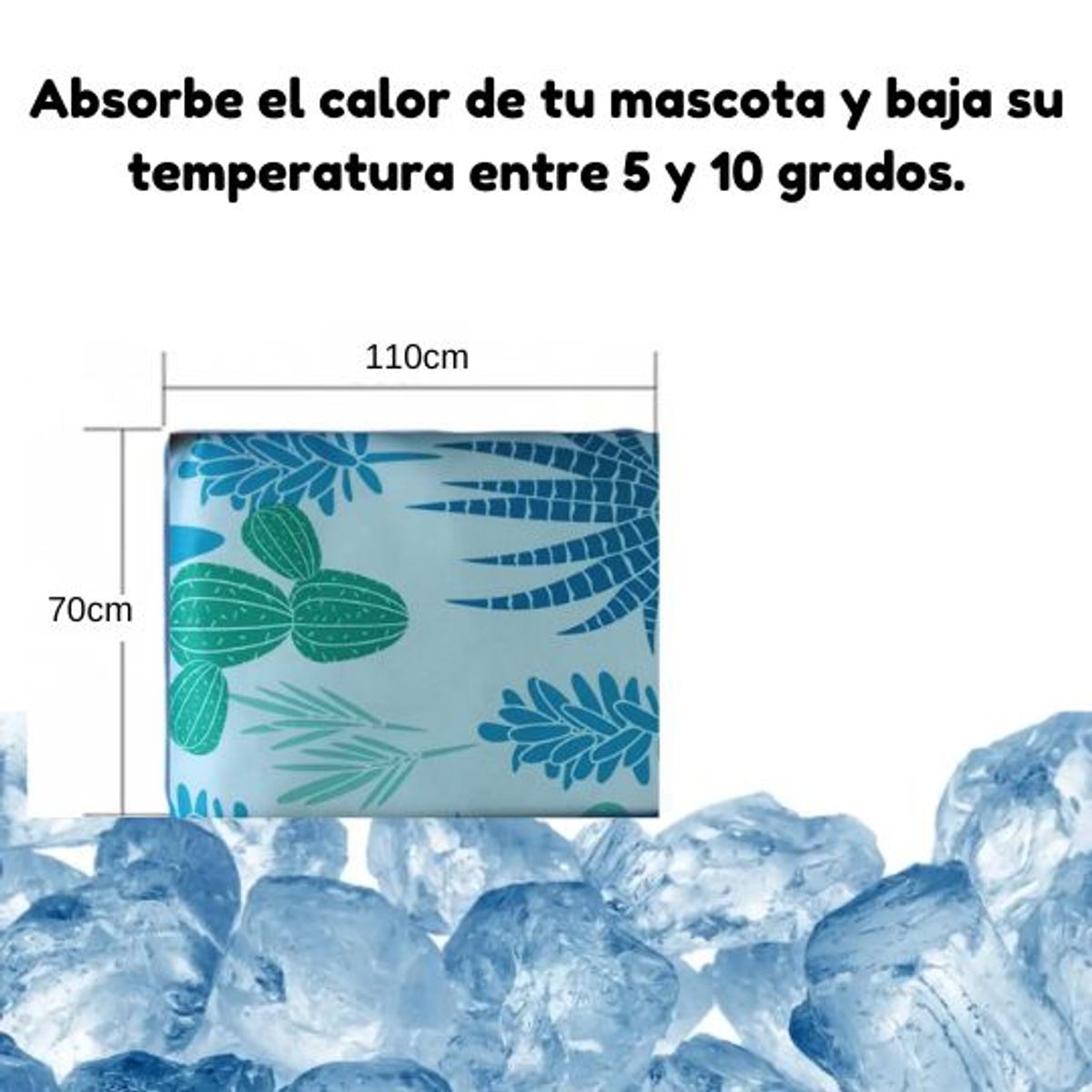 GENERICO - Colchoneta refrigerante XXL 110X70CM Pet Cool Mat VERDE