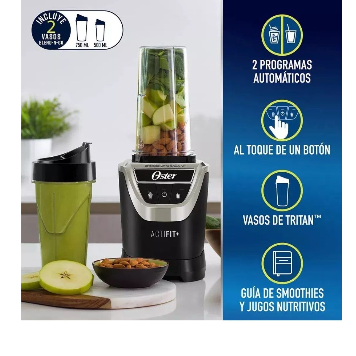 OSTER - Licuadora Actifit Oster Sist Nutrición 1000 W + 2 Tomatodos
