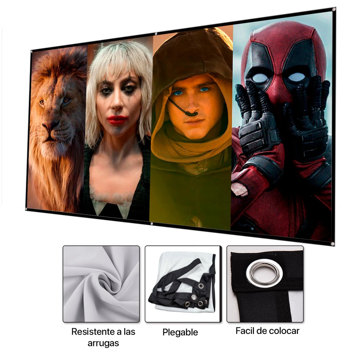 GENERICO - Pantalla para Proyector Ecran 120 Pulgadas de Tela