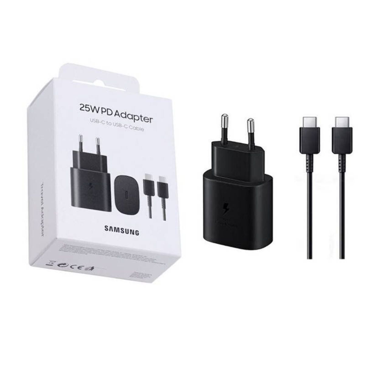 SAMSUNG - Cargador Samsung 25W Con Cable - Negro
