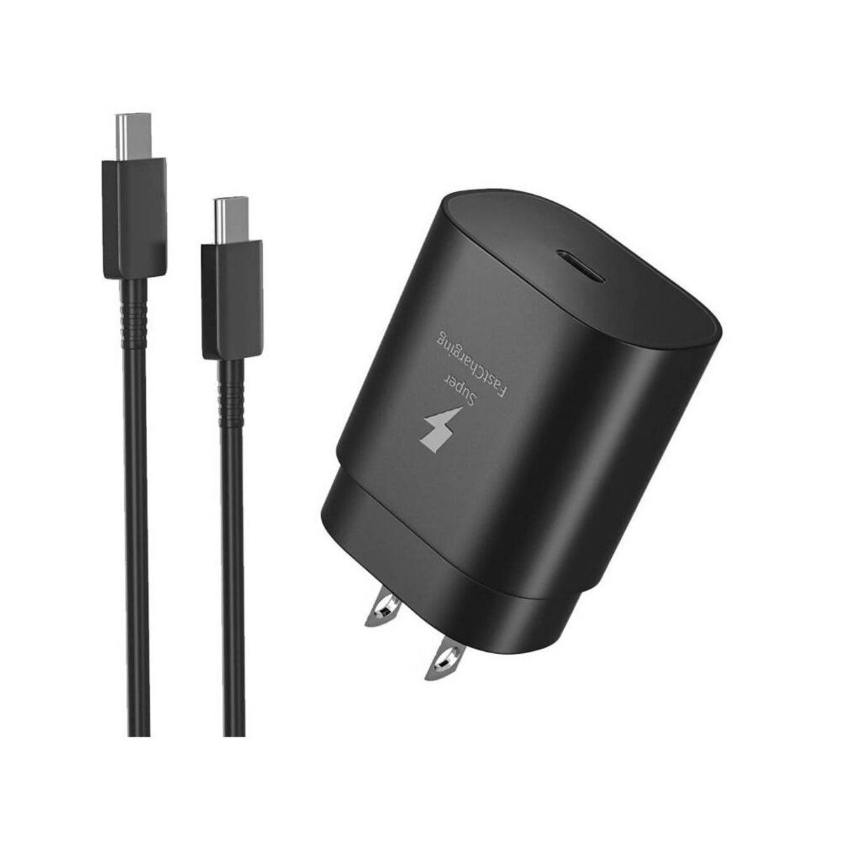 GENERICO - Cargador 25W para Samsung Cable Tipo - C Negro