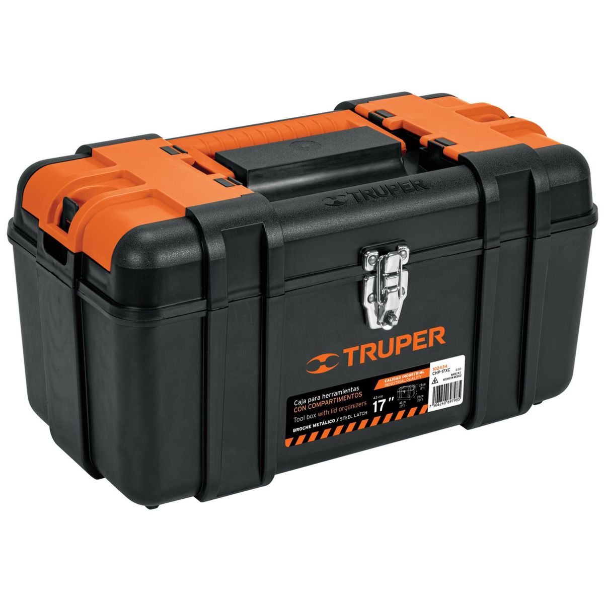 TRUPER - Caja porta herramientas 17 pulgadas con compartimentos