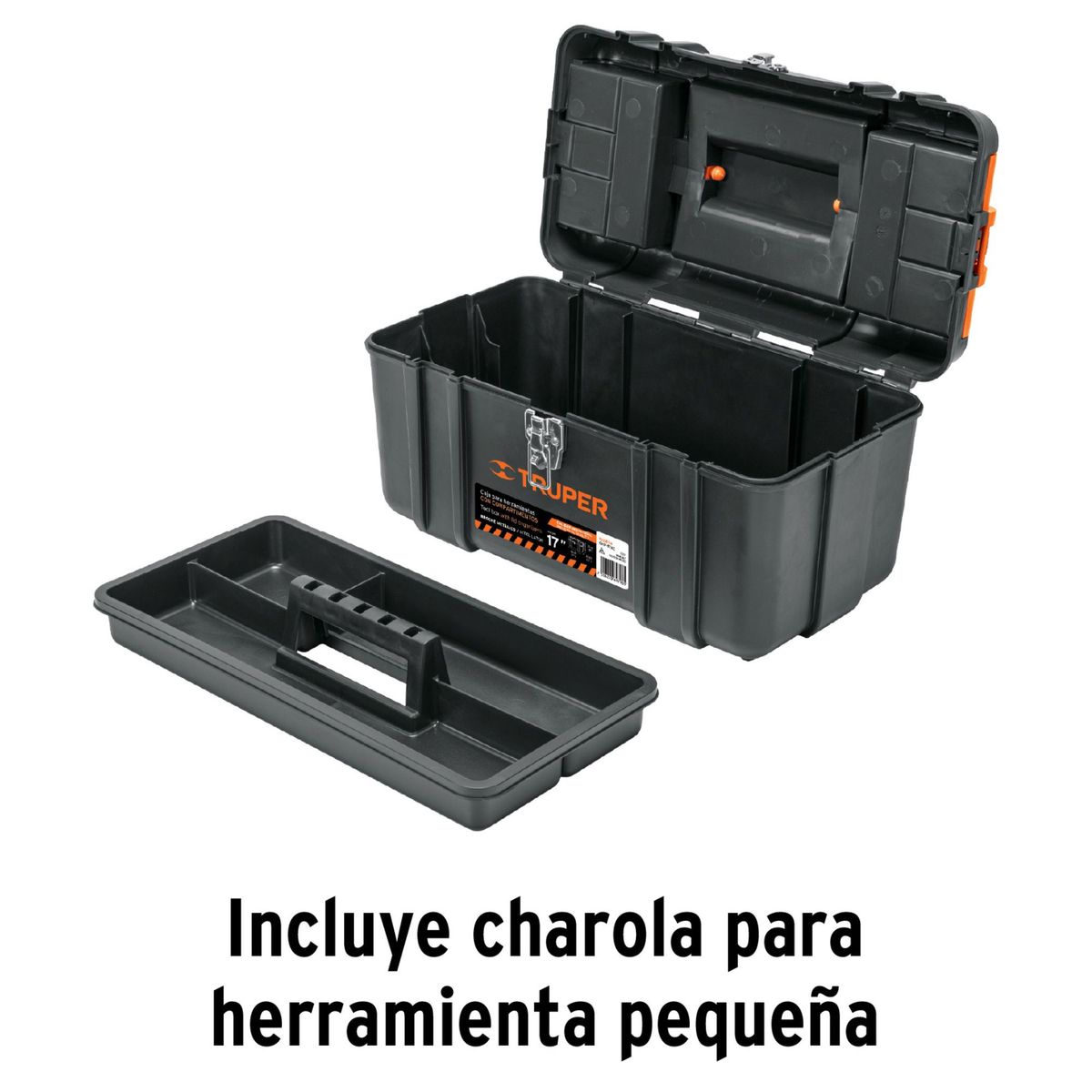 TRUPER - Caja porta herramientas 17 pulgadas con compartimentos