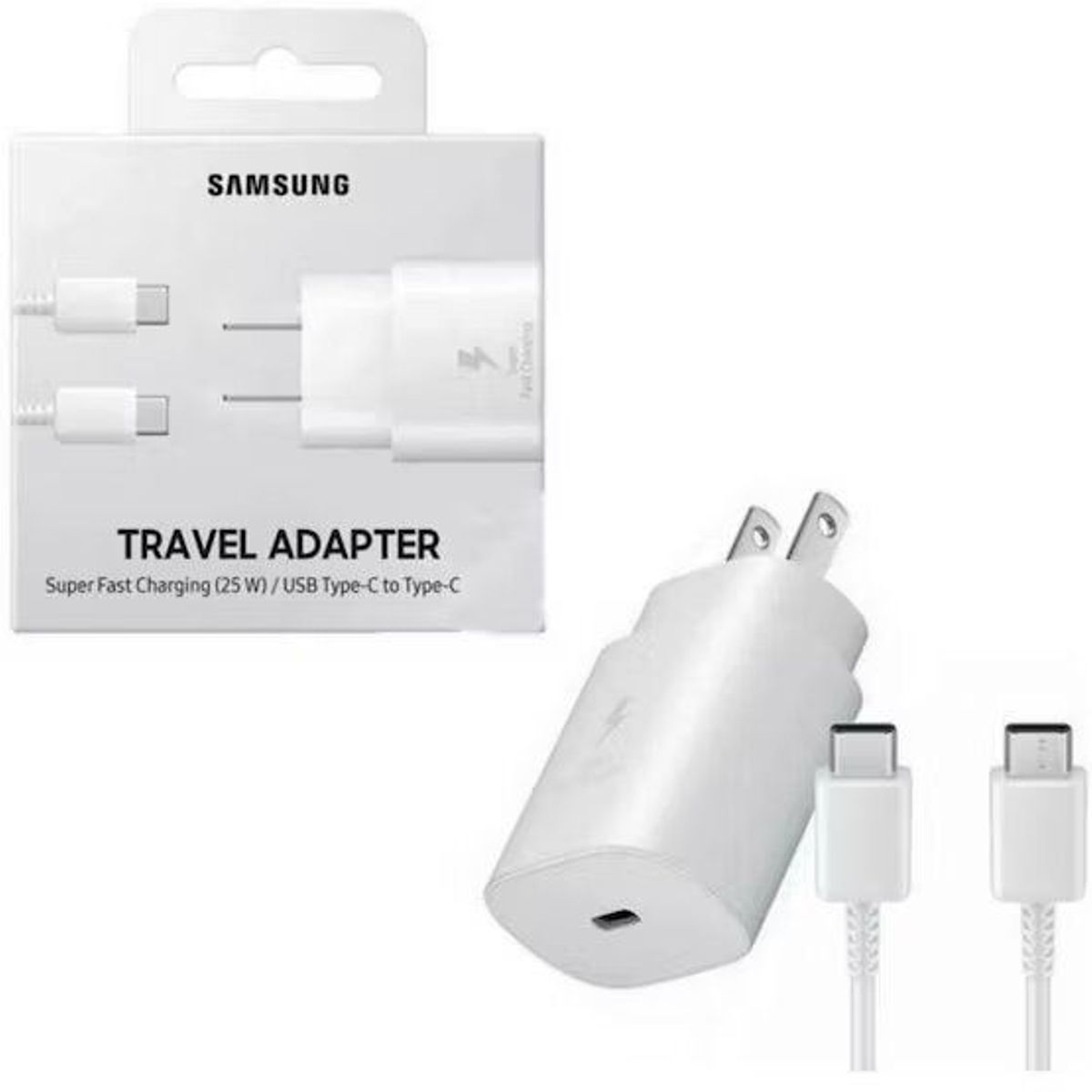 GENERICO - Cargador 25W para Samsung Cable Tipo-C Blanco
